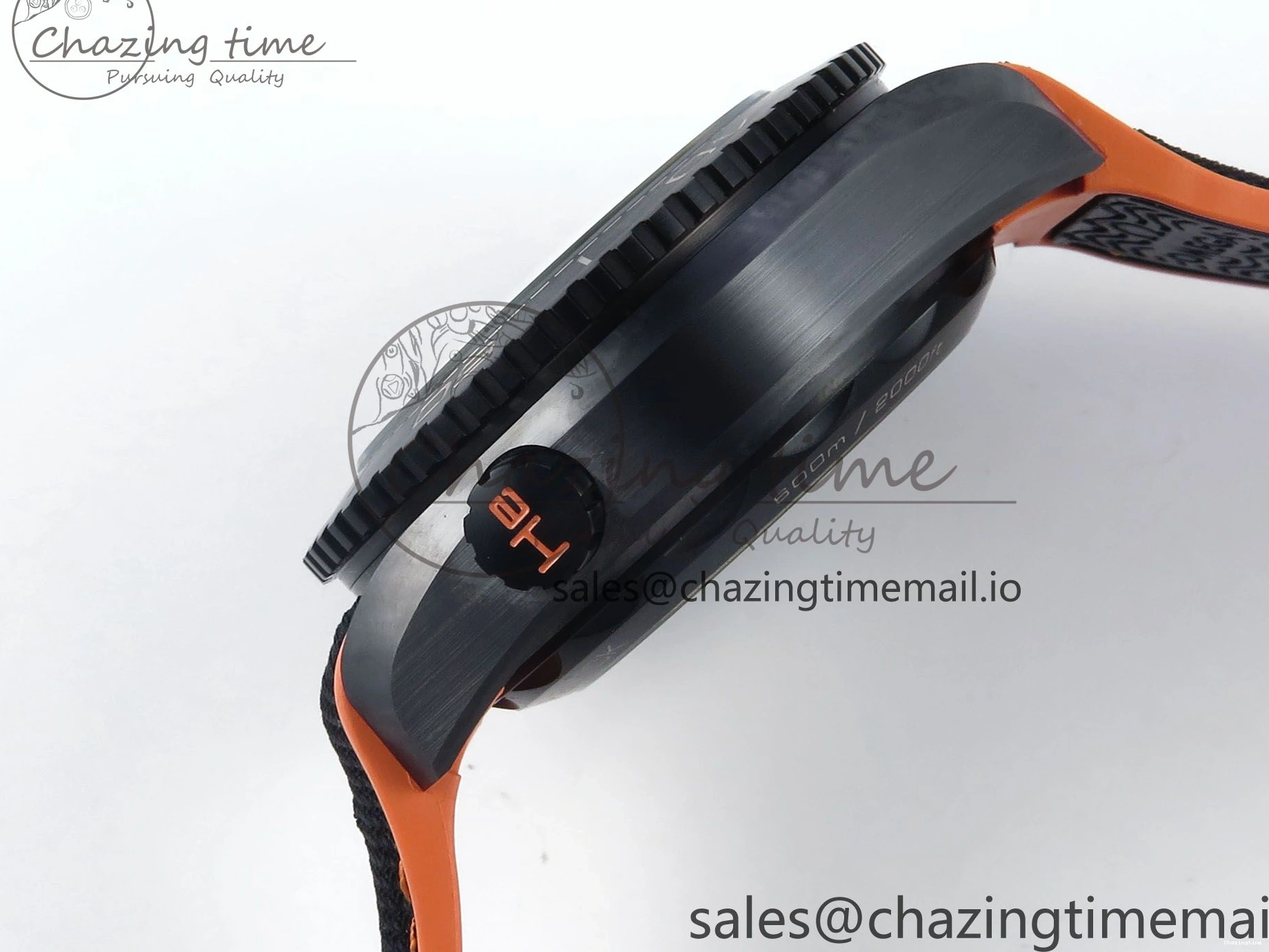 0520 Attractive Planet Ocean Master Chronometer 600M 45.5mm SCF 1:1 Best Edition Black Orange Bezel Black Dial on Black Rubber Strap A9900 Super Clone 7668